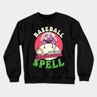 Baseball Halloween Shirt | Under Halloween Spell Spider Crewneck Sweatshirt